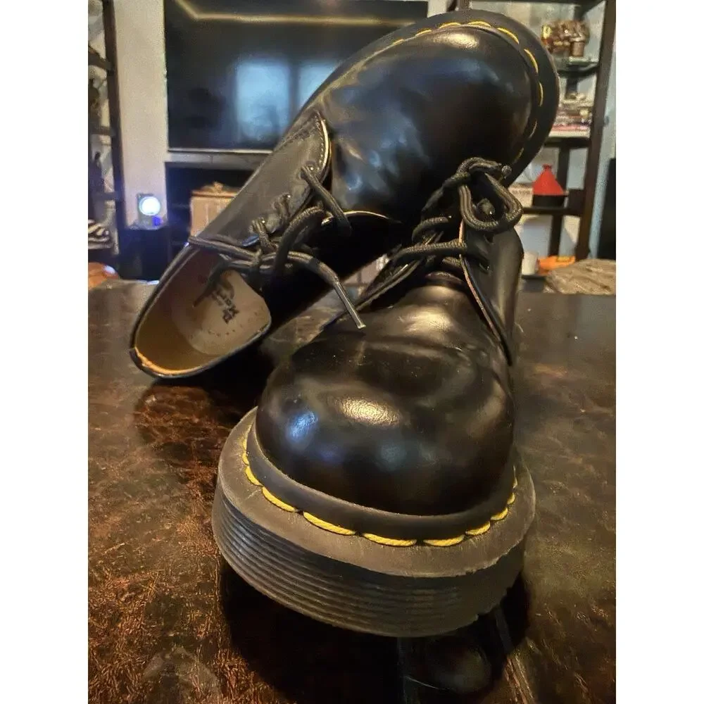 Dr. martens 1461 Oxford Smooth Black Leather size 7 womens shoes 8.5 NWOB